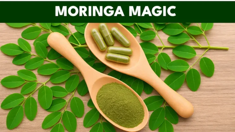 Moringa Oleifera leaves, powder and capsules